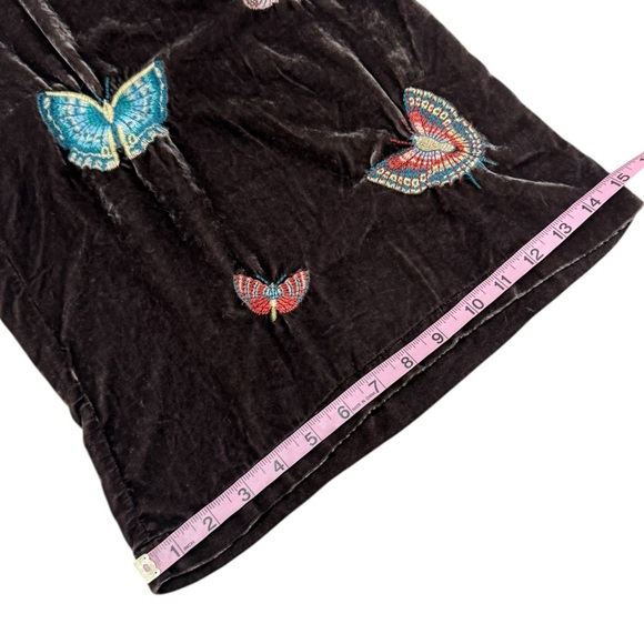 Johnny Was XXL Coffee Bean Butterfly Velvet Luciana Seamed Wide Leg Pants NWT - Picture 7 of 13